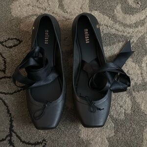 Melissa Lace Up Ribbon Ballet Flats Size 8